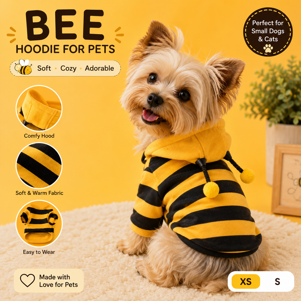 Bee Hoodie for Pets (One Piece)